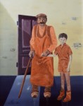 le vieux et l'enfant, peinture