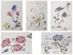 5 encres-aquarelles marouflées