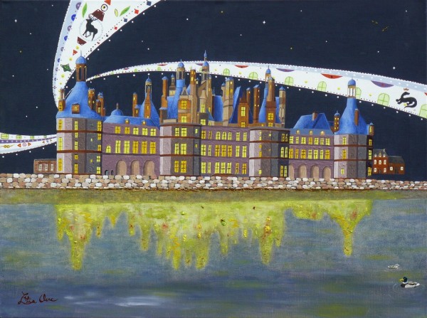 Peinture toile : château de Chambord  (huile et acrylique)